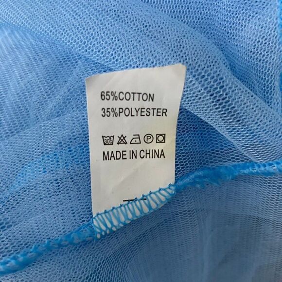 Sheer Mesh Floor Length Tulle Robe S Blue Lingerie Maternity Shoots Photography - Picture 6 of 6